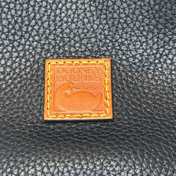 Dooney & Bourke Pebble Grain Small Drawstring Bag Black & Saddle Leather, NWOT - Picture 5 of 7